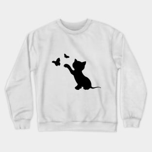 cat and butterfly Crewneck Sweatshirt